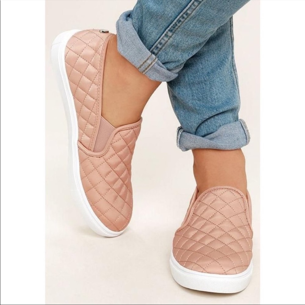 Steve Madden Pink Quilted Loafers